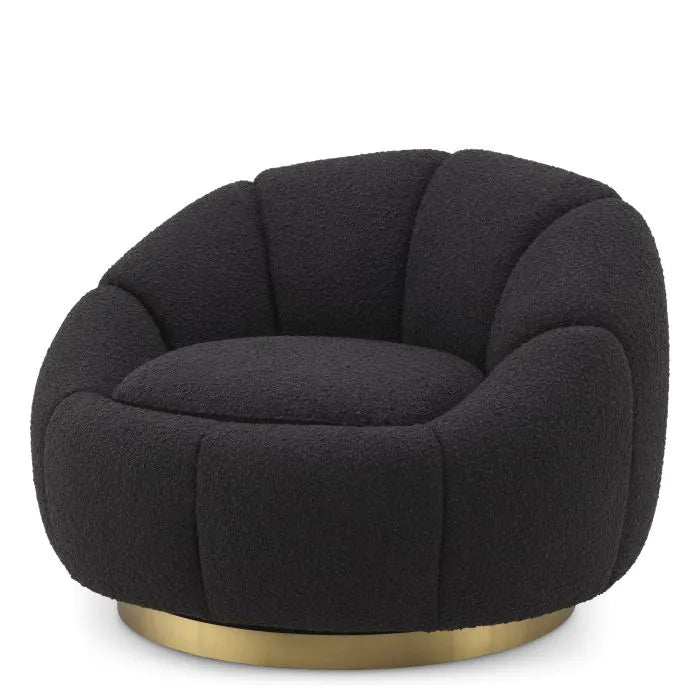 Inger Swivel Chair - Bouclé Black Eichholtz 2