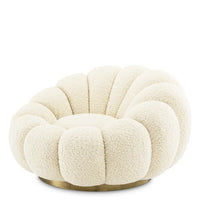 Eichholtz Mello Swivel Chair in Faux Shearling