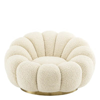 Eichholtz Mello Swivel Chair in Faux Shearling