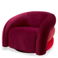 Eichholtz Novelle Swivel Chair in Savona Bordeaux Velvet