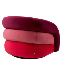 Eichholtz Novelle Swivel Chair in Savona Bordeaux Velvet