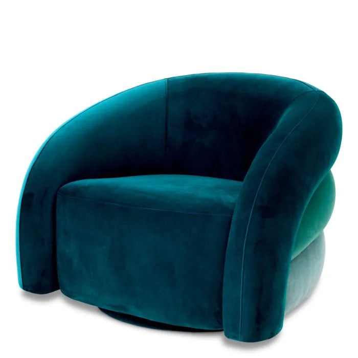 Eichholtz Novelle Swivel Chair in Savona Sea Green Velvet