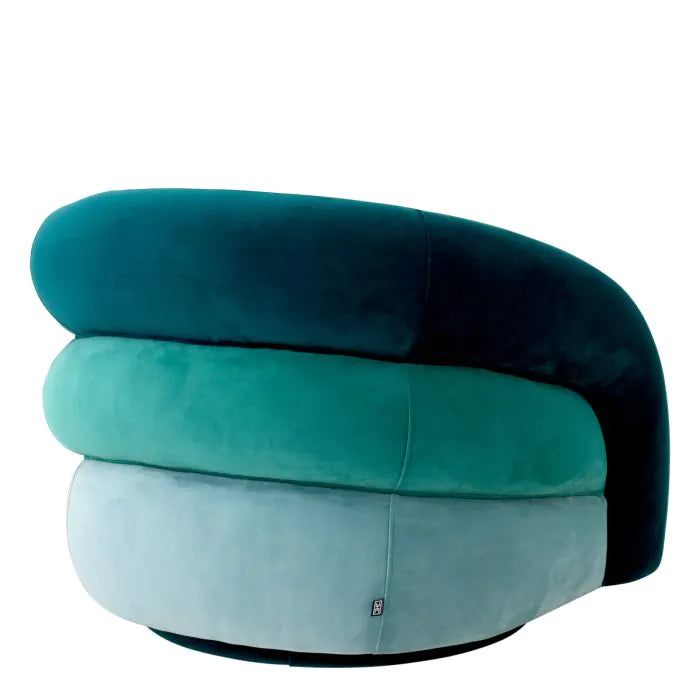 Eichholtz Novelle Swivel Chair in Savona Sea Green Velvet