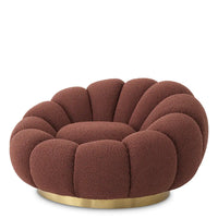 Eichholtz Mello Swivel Chair in Bouclé Rouge