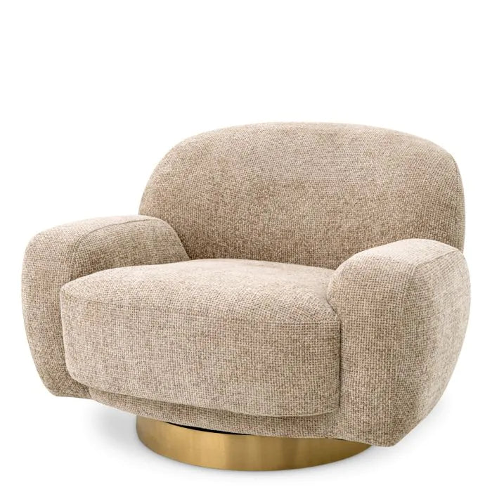 Eichholtz Udine Swivel Chair in Lyssa Sand