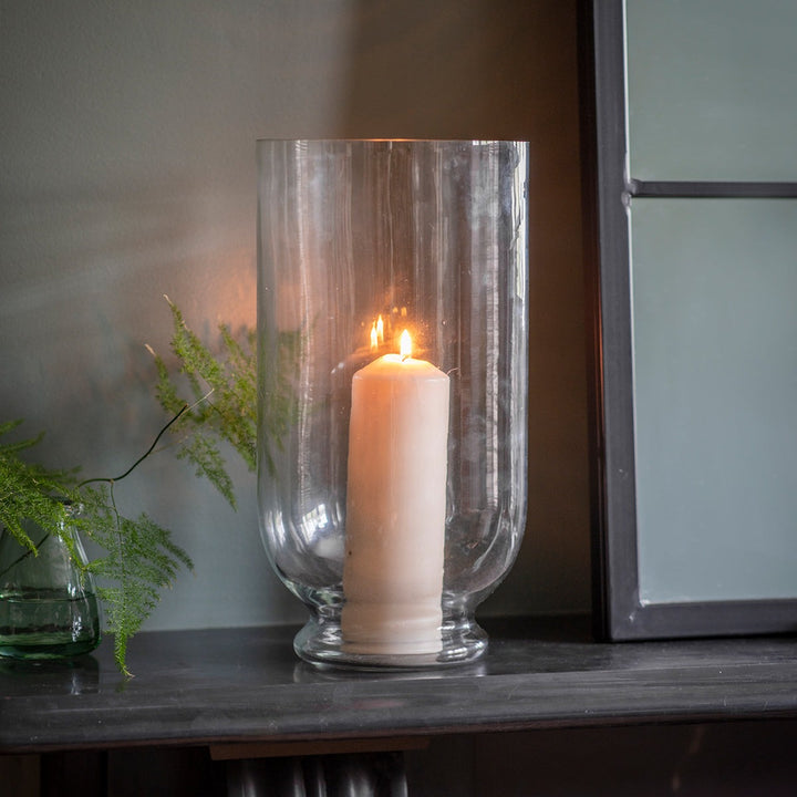 Ashton Hurricane Vase - Clear Glass Garden Trading 2