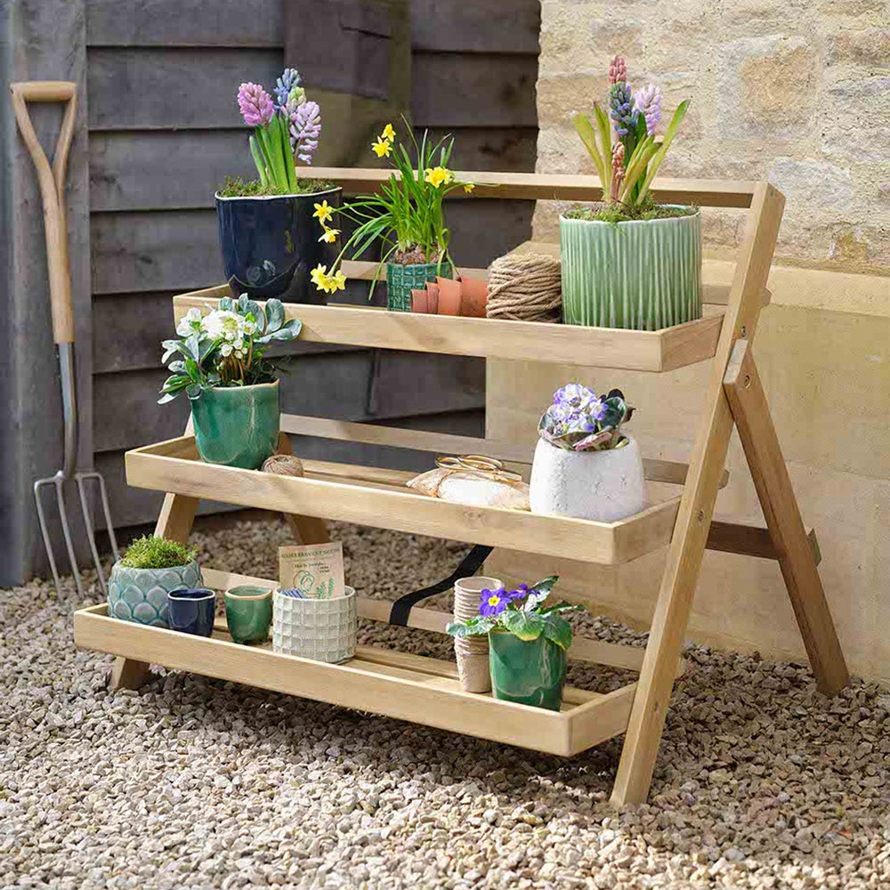 Garden Trading Titchberry Folding Plant Stand Large Natural