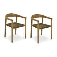 Garden Trading Set of 2 Harford Dining Chairs Olive Green