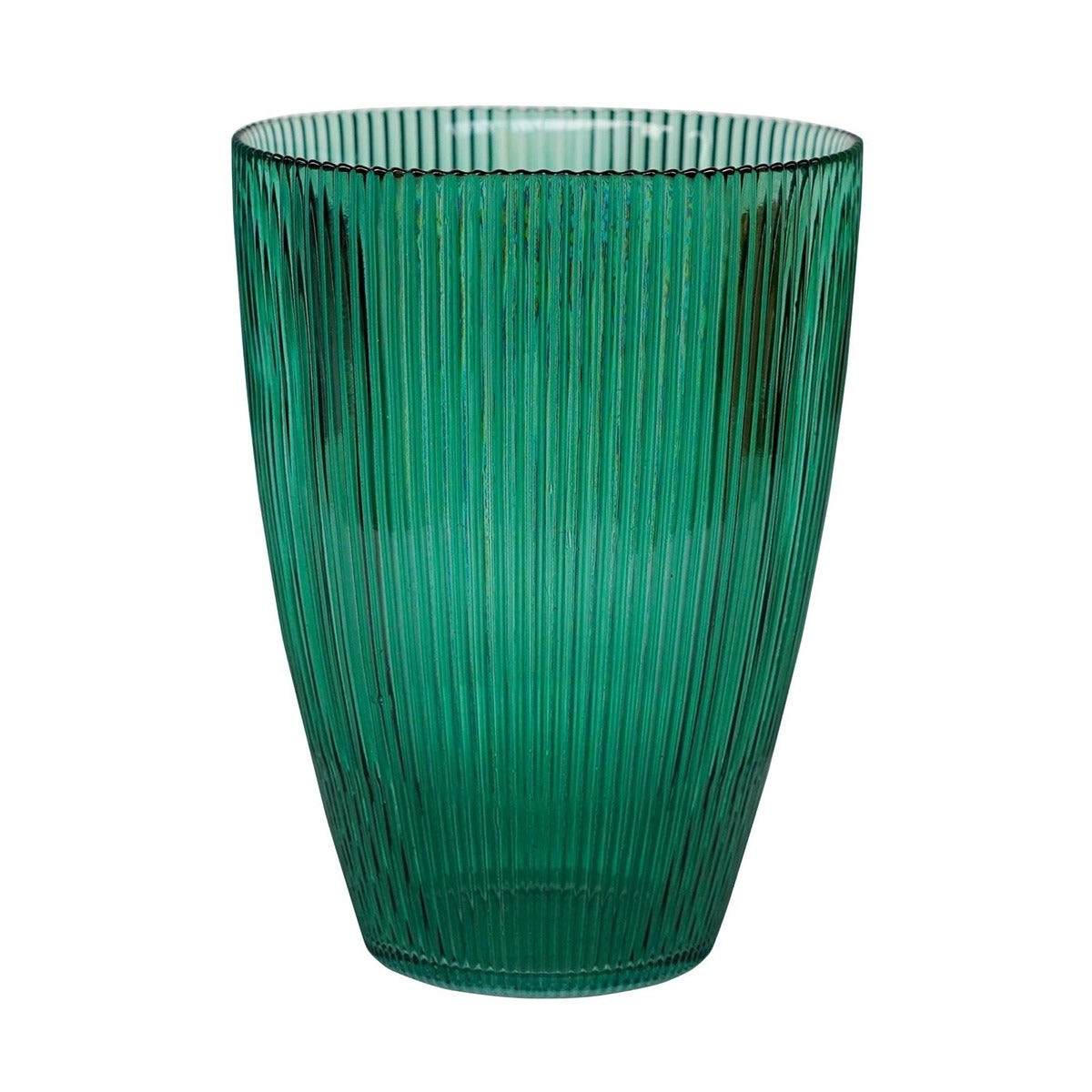 Ivyline Ribbed Tall Vase in Emerald