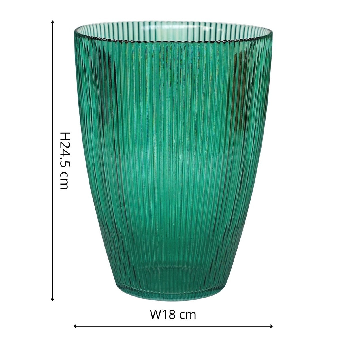 Ivyline Ribbed Tall Vase in Emerald