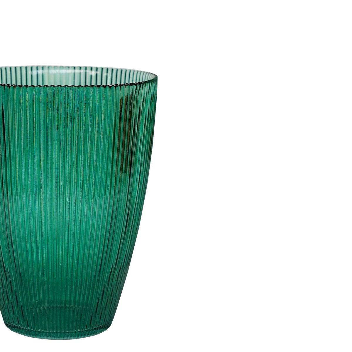 Ivyline Ribbed Tall Vase in Emerald