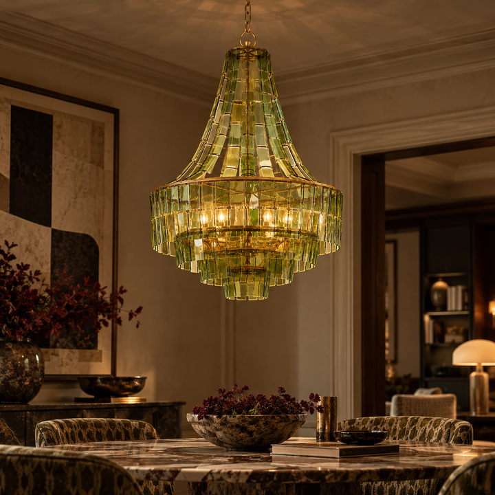 Vintner 7 Chandelier - Dark Contemporary Gold Leaf