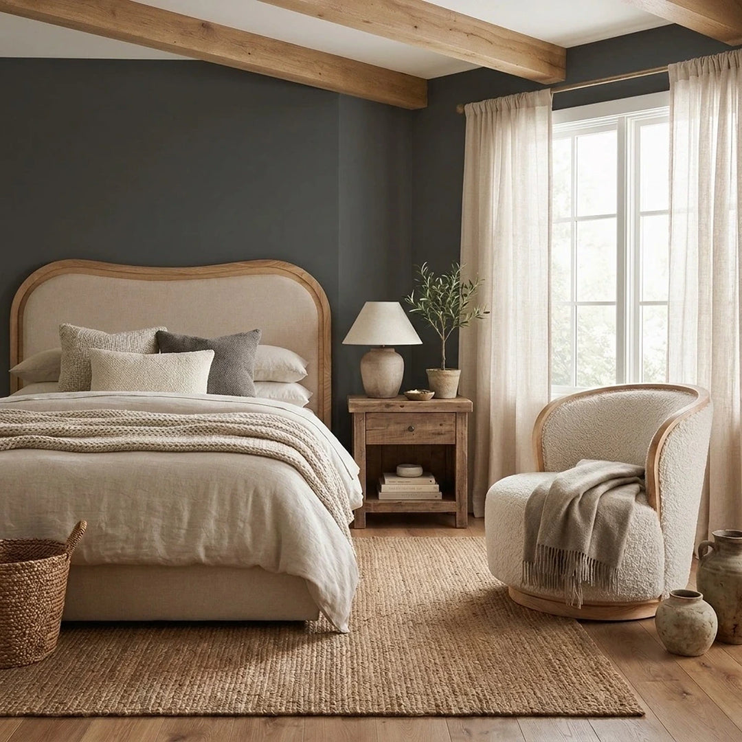 Sandord Curved Upholstered Bed