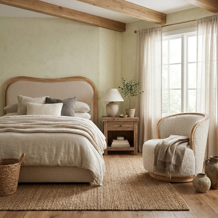 Sandord Curved Upholstered Bed