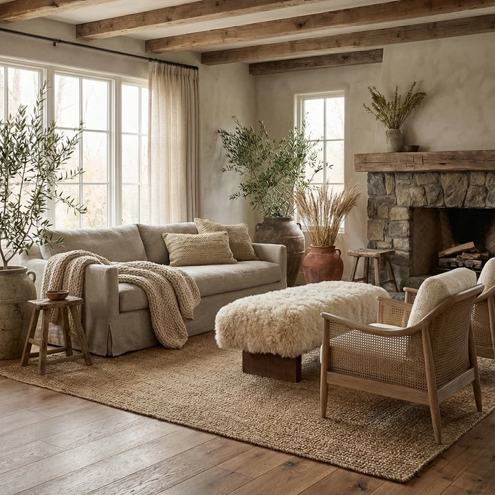 Pebworth Bench - Faux Mongolian Fur