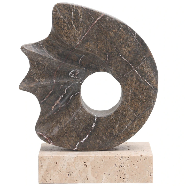 Geometric Sculpture - Brown Marble