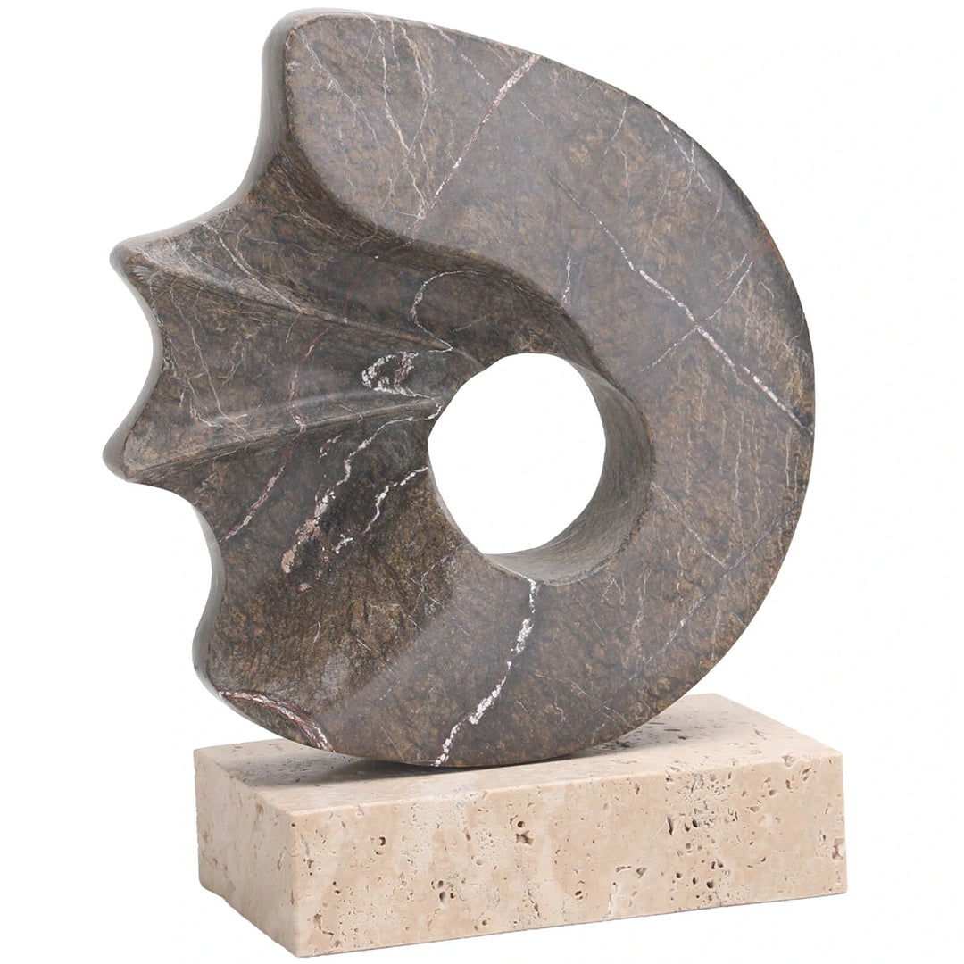 Geometric Sculpture - Brown Marble