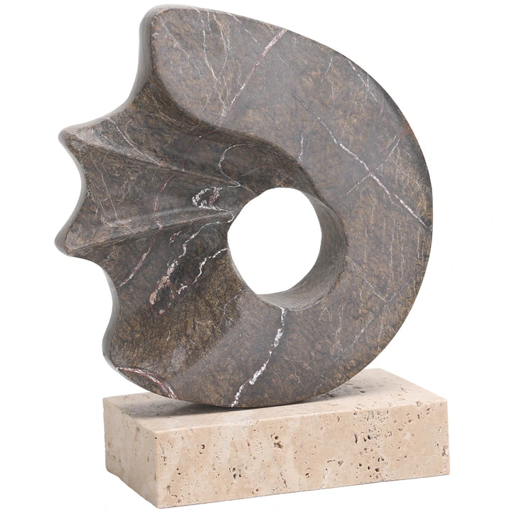 Geometric Sculpture - Brown Marble