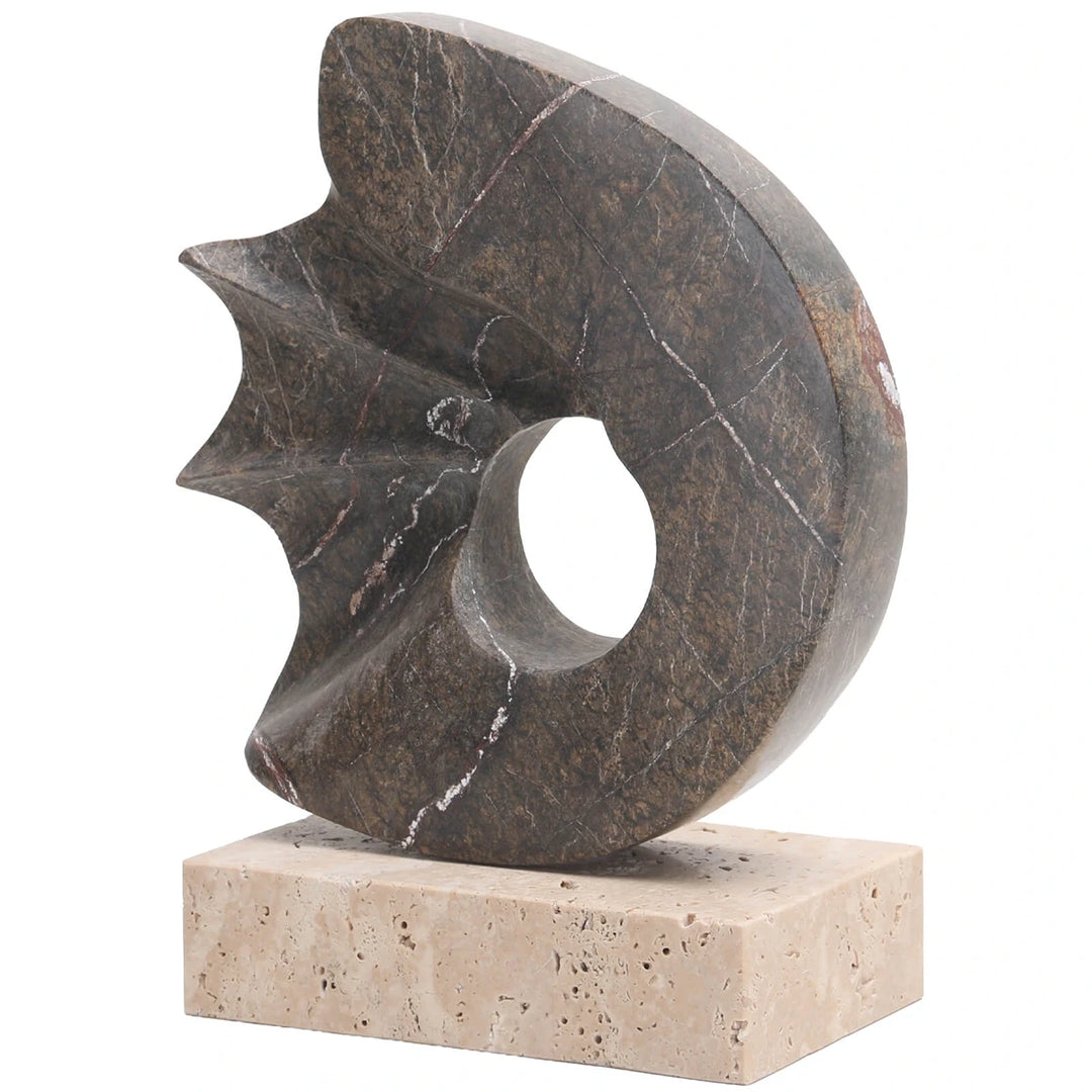 Geometric Sculpture - Brown Marble