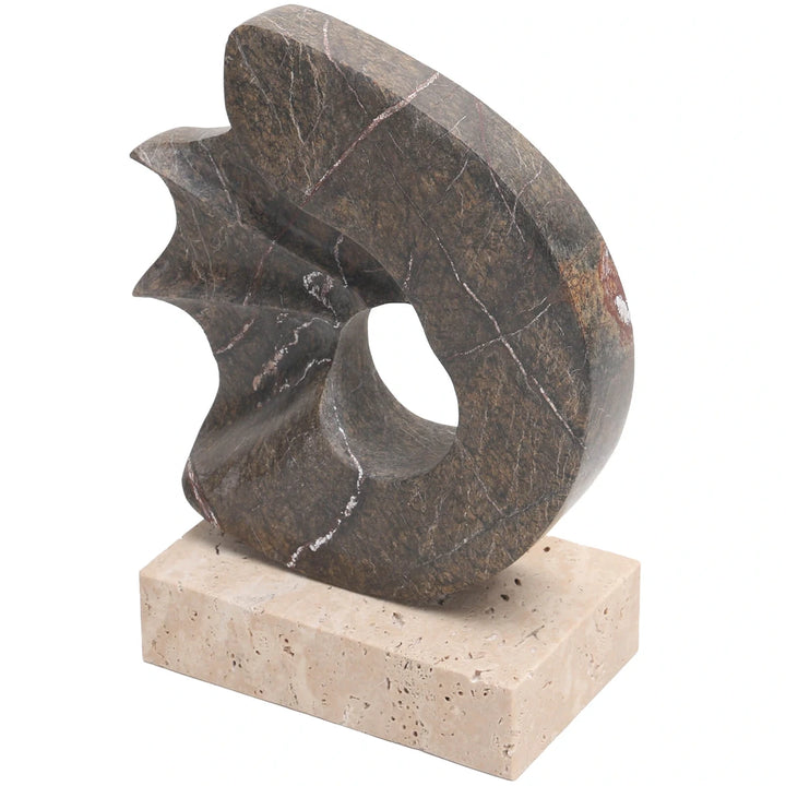 Geometric Sculpture - Brown Marble