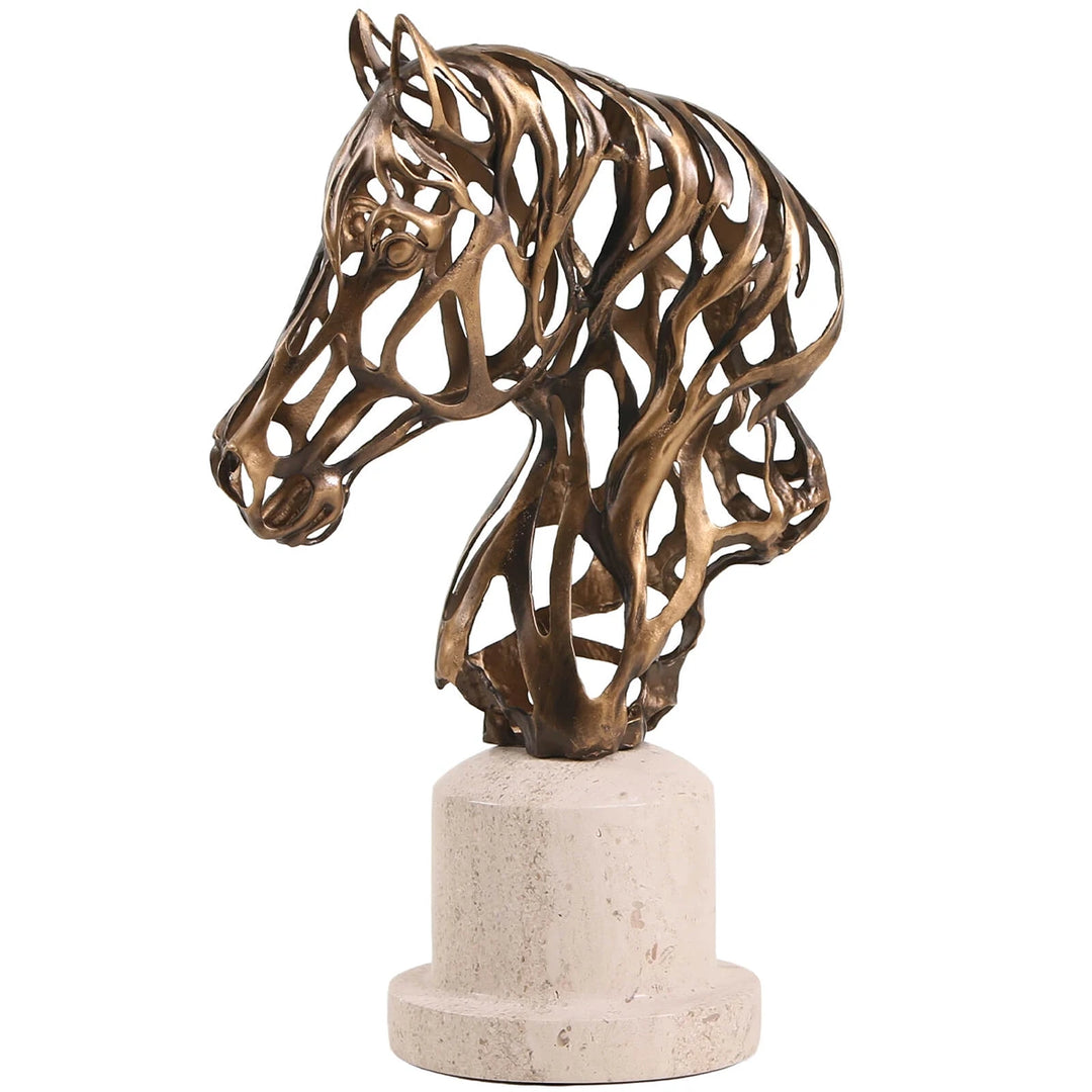Horse Head Sculpture - Gold