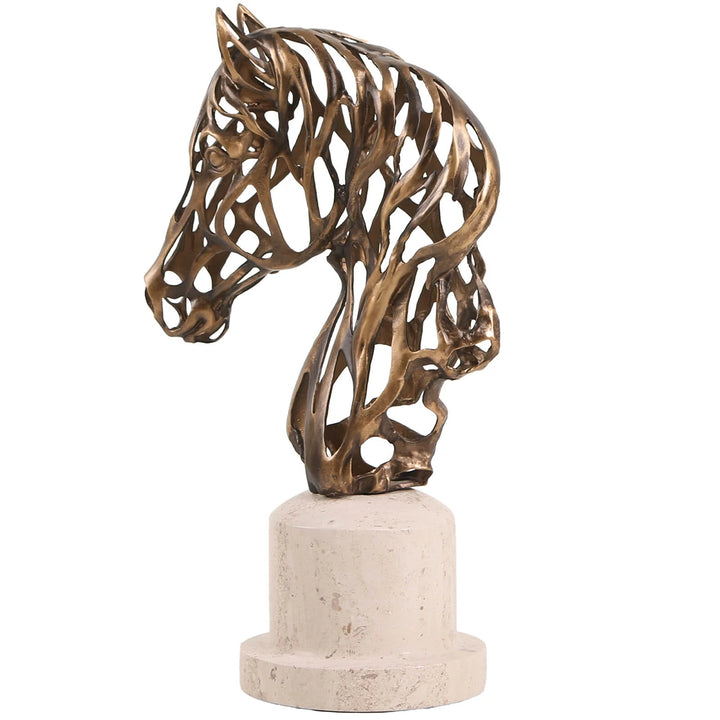 Horse Head Sculpture - Gold