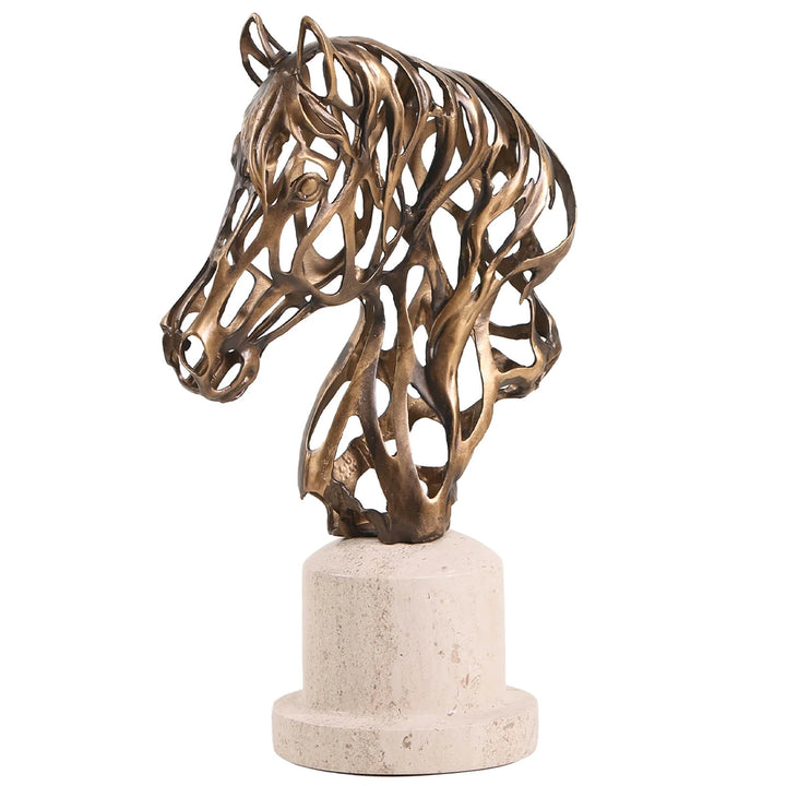 Horse Head Sculpture - Gold