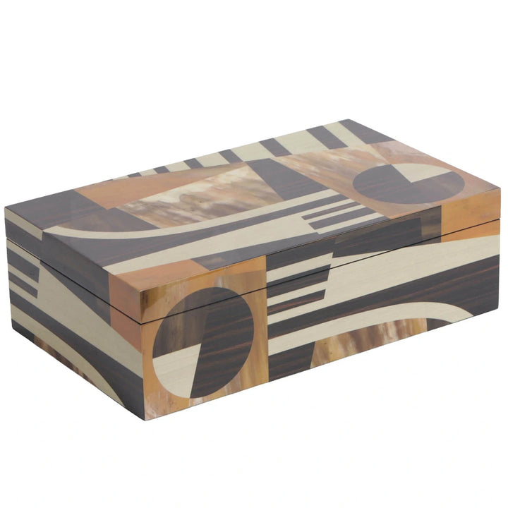 Abstract Geometric Marquetry Box