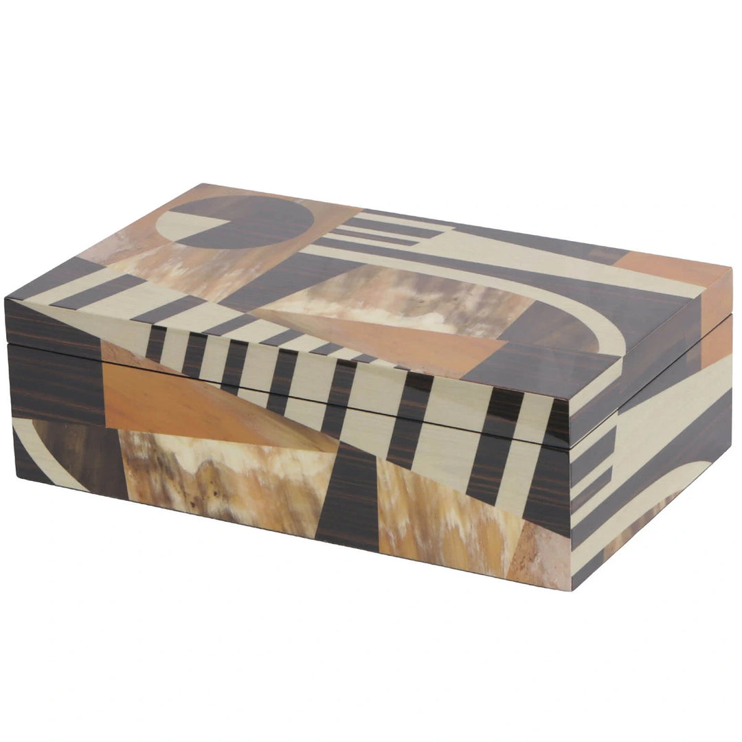 Abstract Geometric Marquetry Box