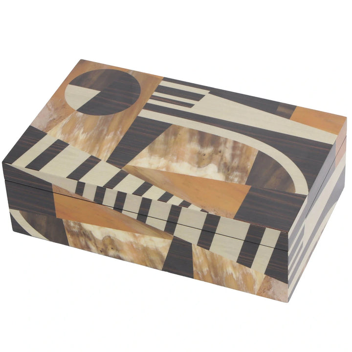 Abstract Geometric Marquetry Box