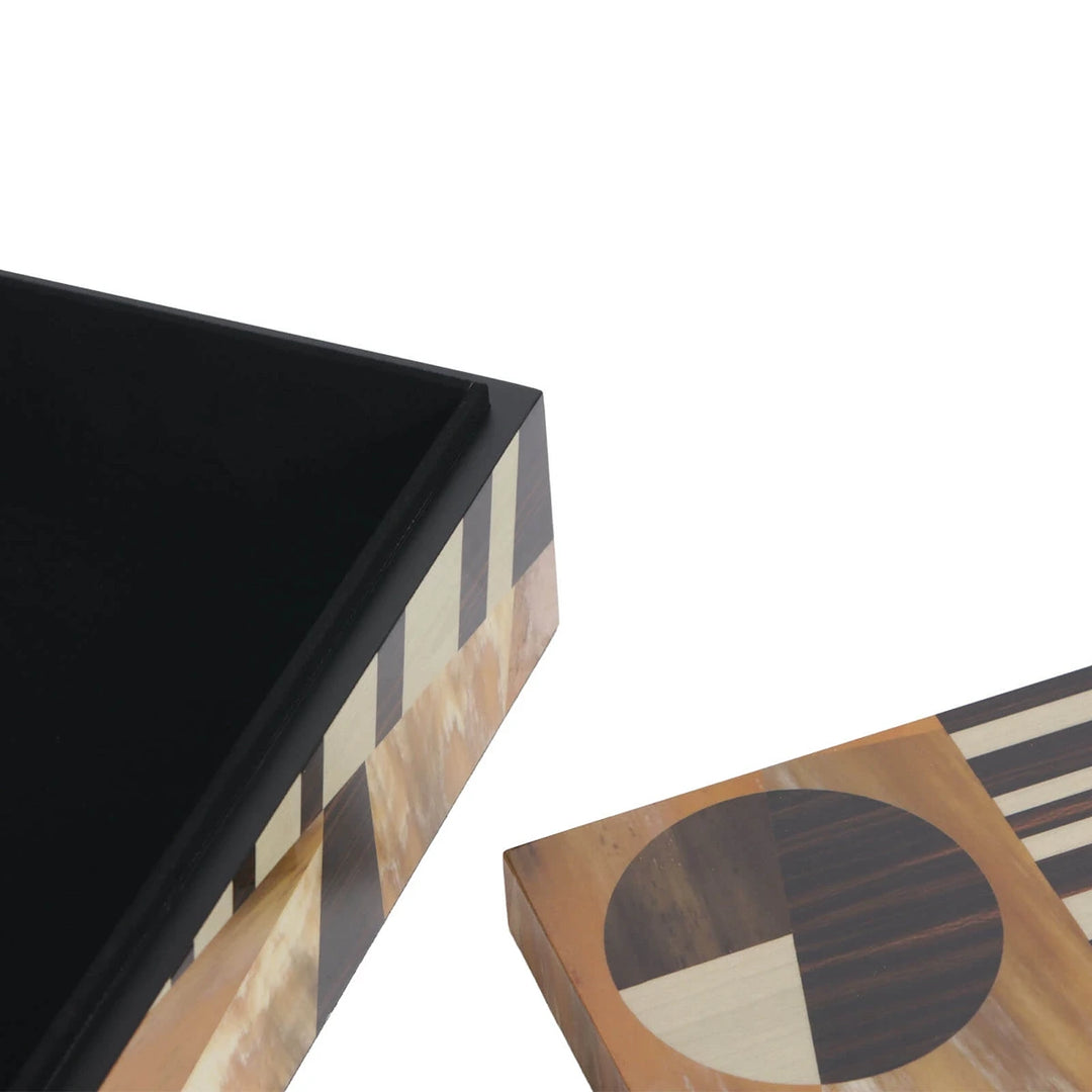 Abstract Geometric Marquetry Box