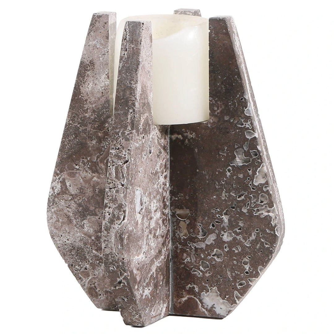 Candle Holder - Dark Grey Marble
