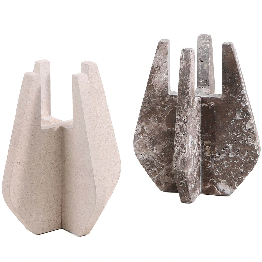 Candle Holder - Beige Marble