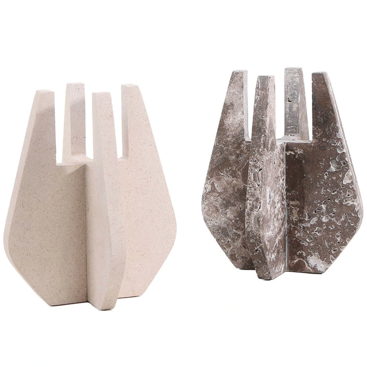 Candle Holder - Beige Marble