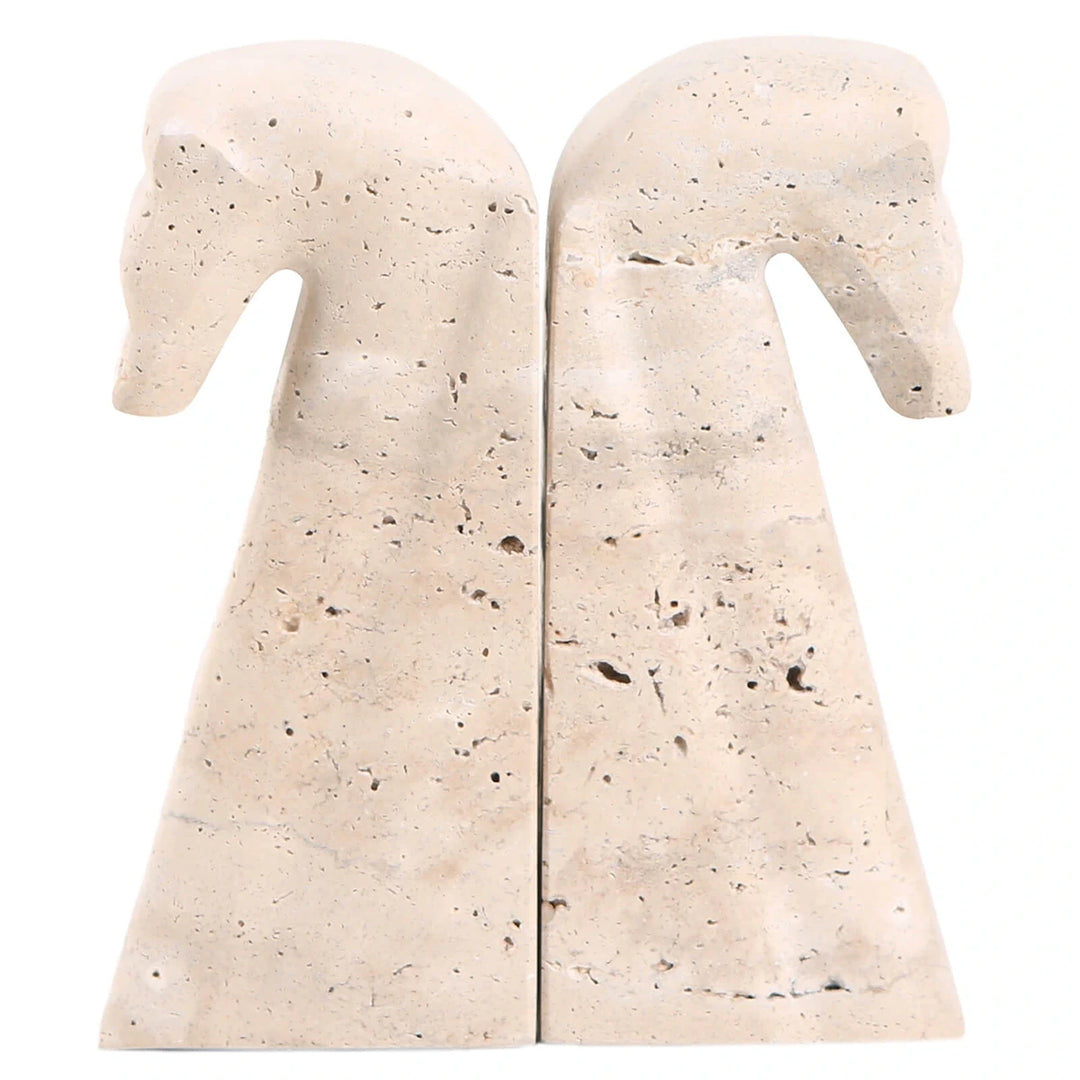 Horse Bookends - Marble