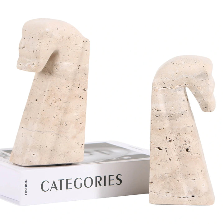 Horse Bookends - Marble