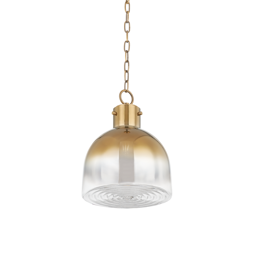 Beryl Glass Pendant Light - Brass Hudson Valley Lighting 1
