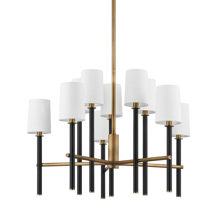 Belvedere 10 Light Chandelier - Patina Brass & Textured Black Hudson Valley Lighting 1