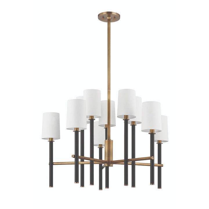 Belvedere 10 Light Chandelier - Patina Brass & Textured Black Hudson Valley Lighting 2