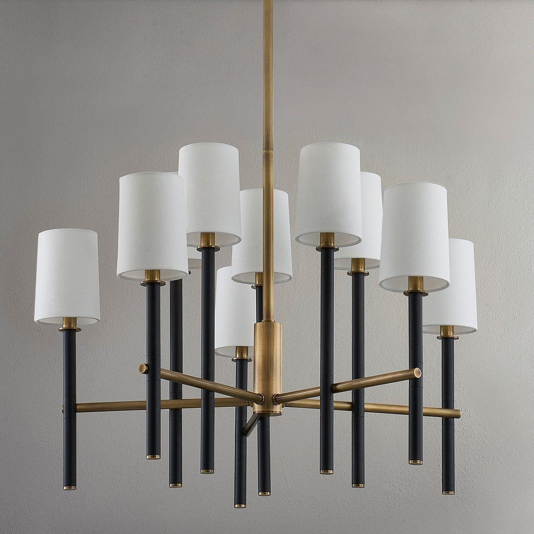 Belvedere 10 Light Chandelier - Patina Brass & Textured Black Hudson Valley Lighting 5