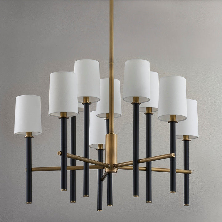 Belvedere 10 Light Chandelier - Patina Brass & Textured Black Hudson Valley Lighting 5