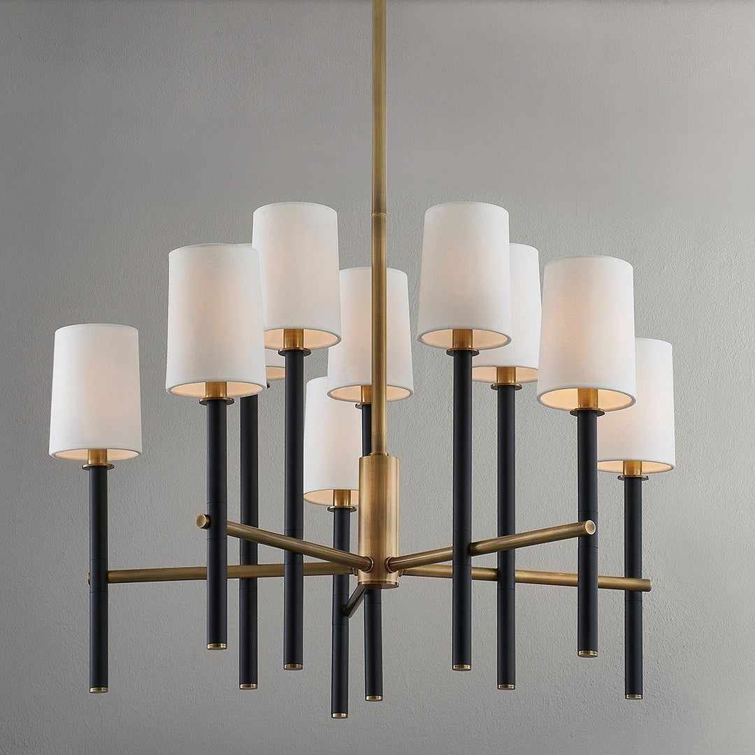 Belvedere 10 Light Chandelier - Patina Brass & Textured Black Hudson Valley Lighting 6