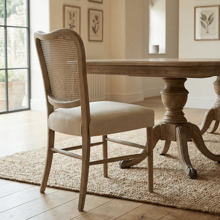Chadlington Rattan & Natural Linen Dining Chair