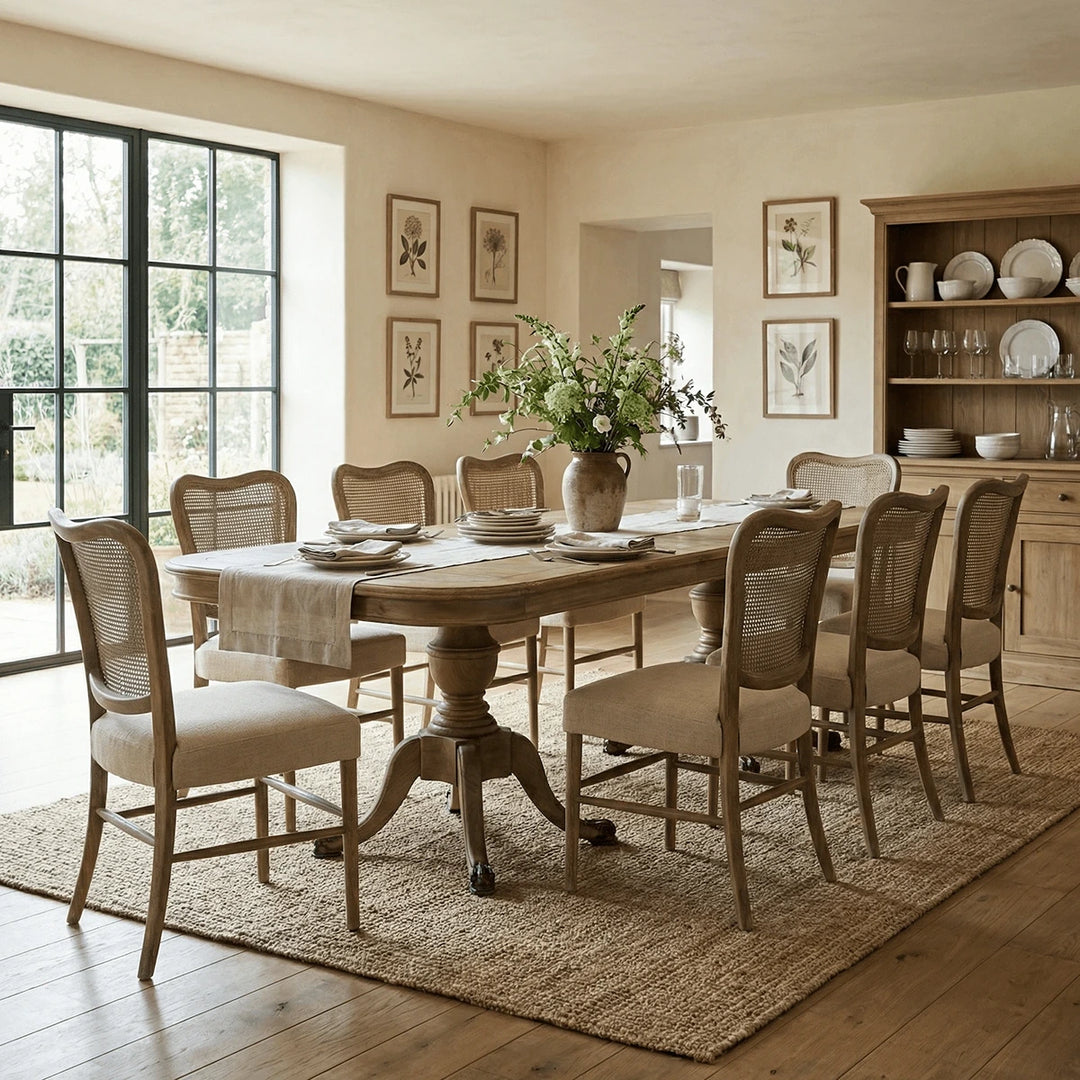 Chadlington Rattan & Natural Linen Dining Chair