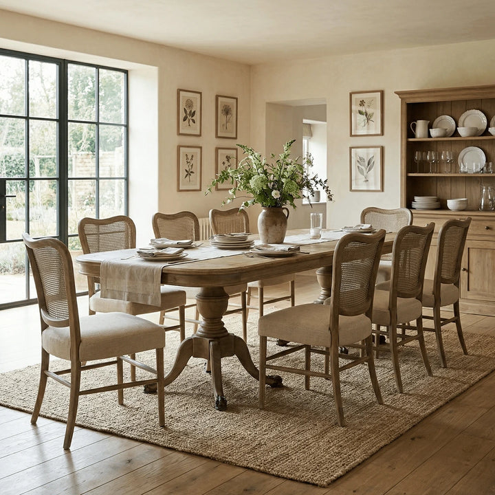Chadlington Rattan & Natural Linen Dining Chair