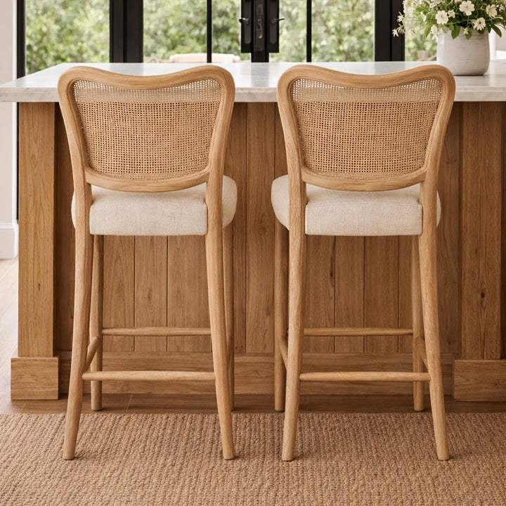 Chadlington Rattan & Natural Linen Counter Stool