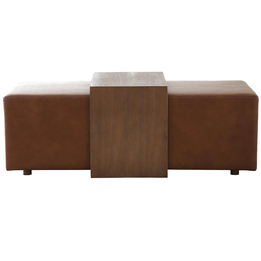 Campden Ottoman - Brown Leather