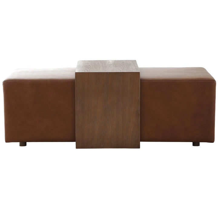 Campden Ottoman - Brown Leather