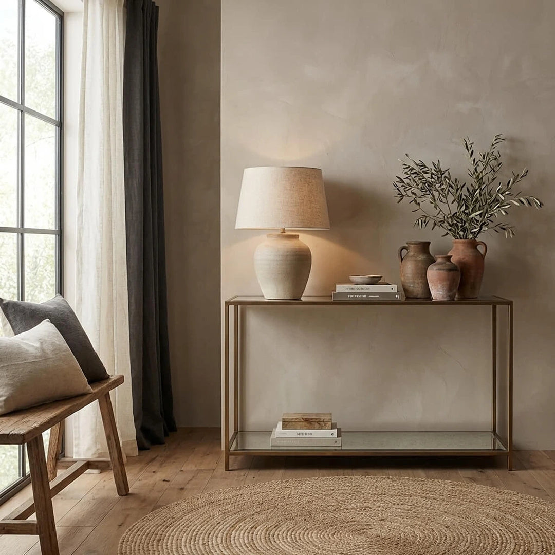 Upton Console Table - Antique Brass