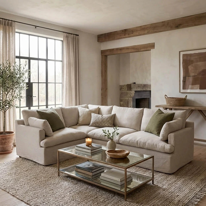 Upton Coffee Table - Antique Brass